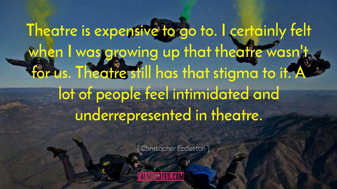 Christopher Eccleston Quotes: Theatre is expensive to go