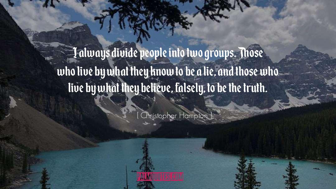 Christopher Hampton Quotes: I always divide people into