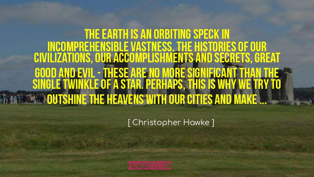 Christopher Hawke Quotes: The earth is an orbiting