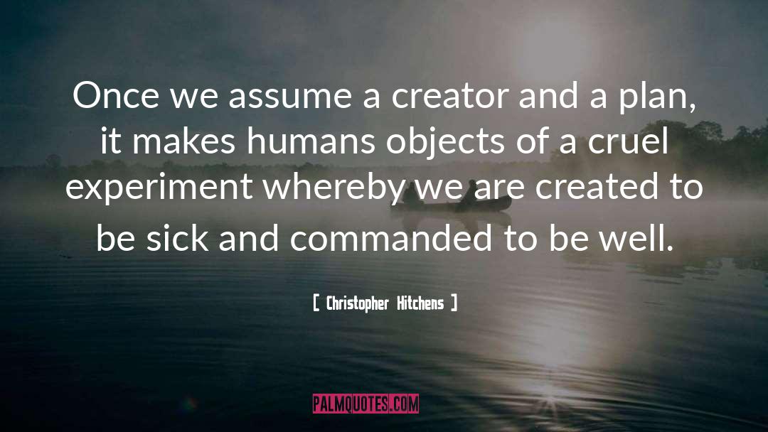 Christopher Hitchens Quotes: Once we assume a creator