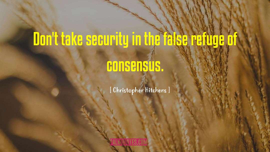 Christopher Hitchens Quotes: Don't take security in the