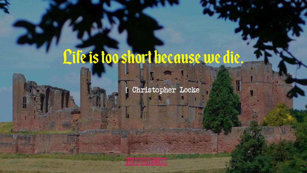 Christopher Locke Quotes: Life is too short because
