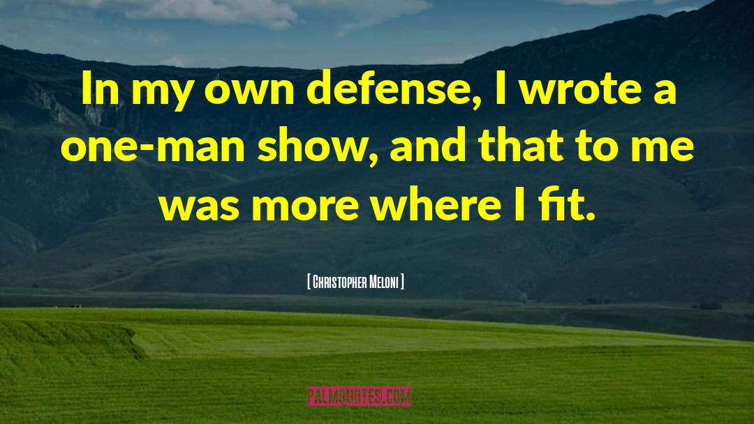 Christopher Meloni Quotes: In my own defense, I