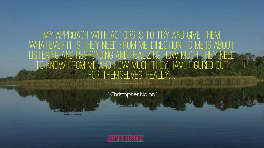 Christopher Nolan Quotes: My approach with actors is