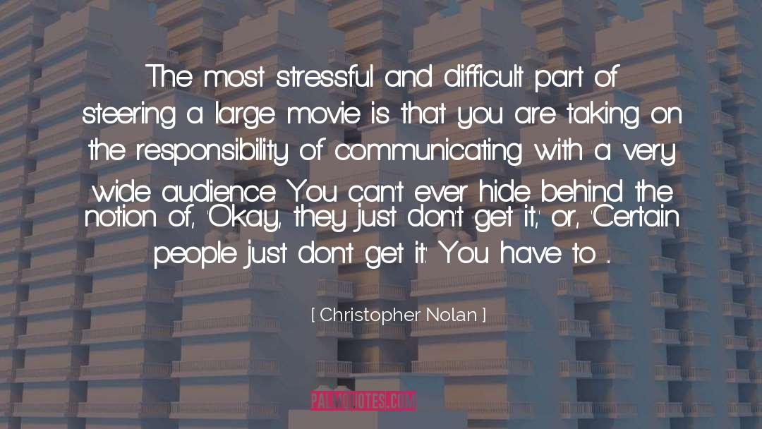 Christopher Nolan Quotes: The most stressful and difficult