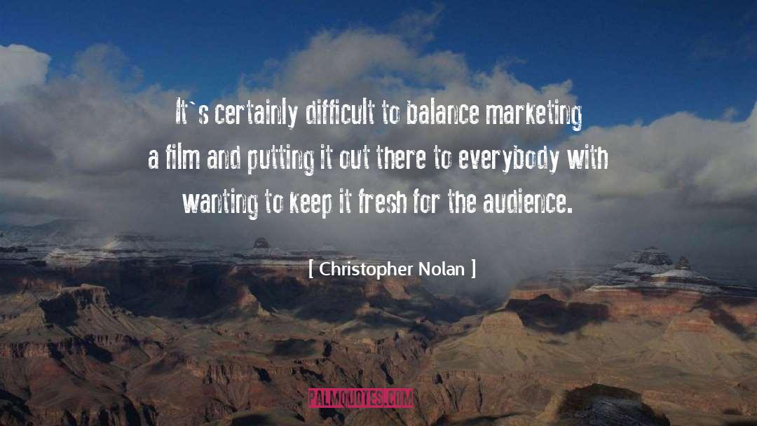 Christopher Nolan Quotes: It's certainly difficult to balance