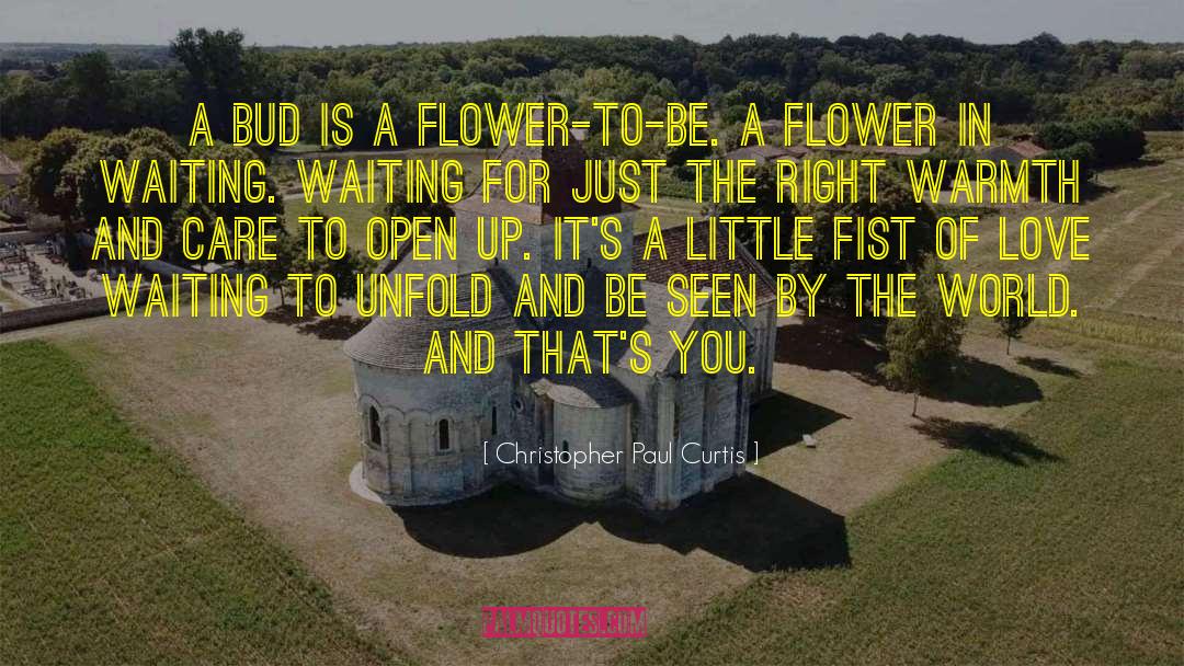 Christopher Paul Curtis Quotes: A bud is a flower-to-be.