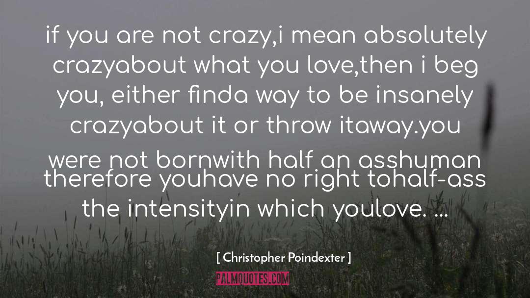 Christopher Poindexter Quotes: if you are not crazy,<br