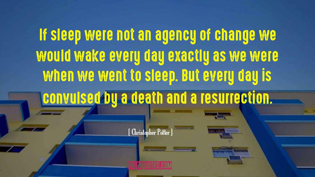 Christopher Potter Quotes: If sleep were not an