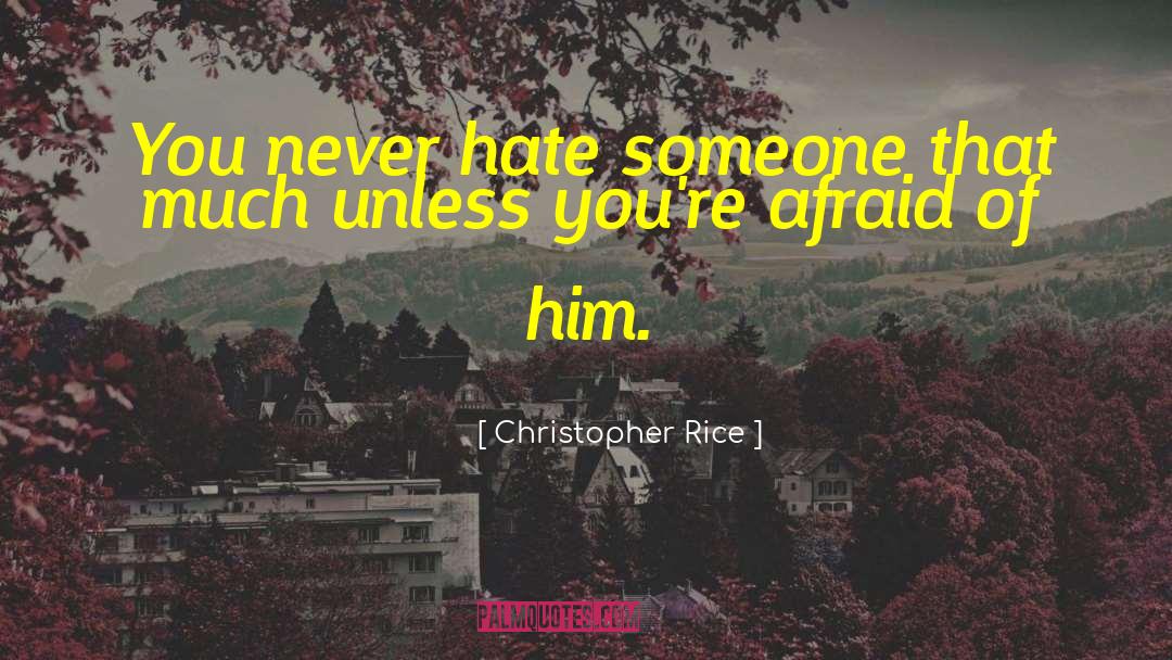 Christopher Rice Quotes: You never hate someone that