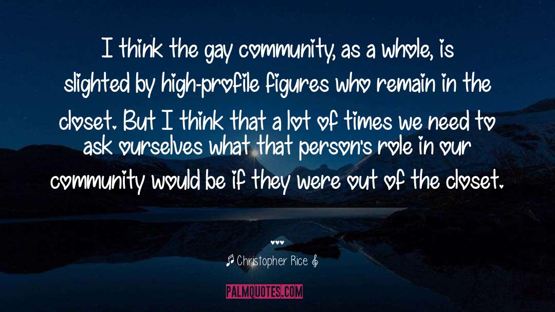 Christopher Rice Quotes: I think the gay community,