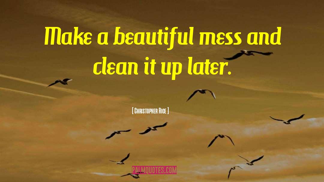 Christopher Rice Quotes: Make a beautiful mess and