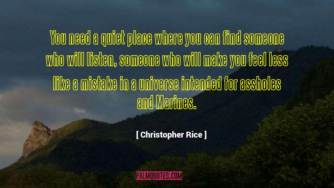Christopher Rice Quotes: You need a quiet place