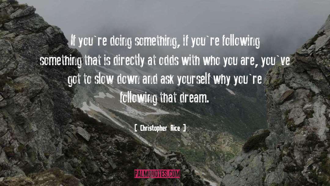 Christopher Rice Quotes: If you're doing something, if