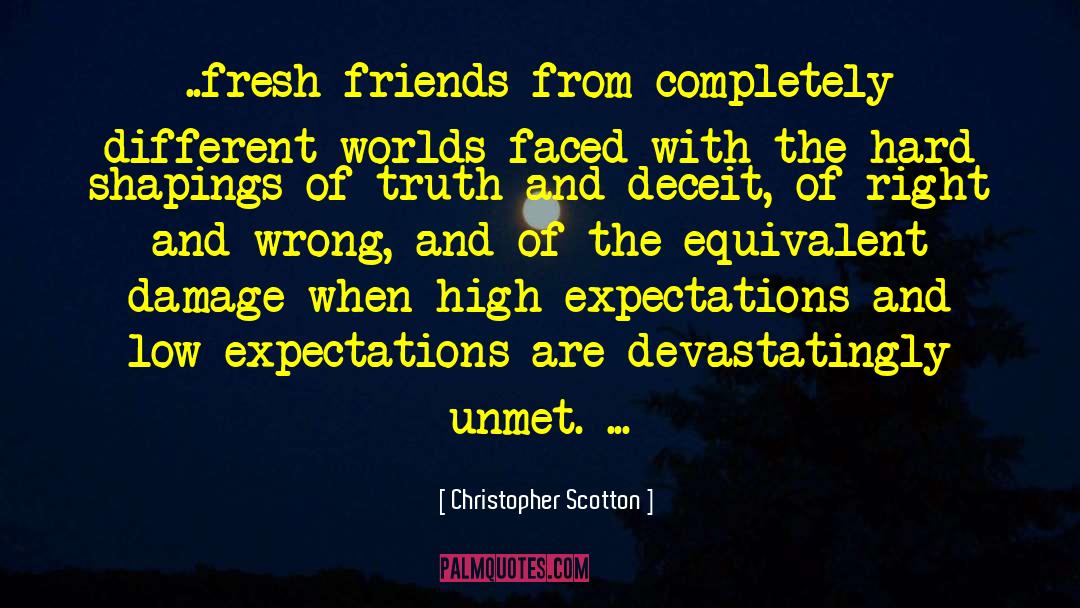 Christopher Scotton Quotes: ..fresh friends from completely different