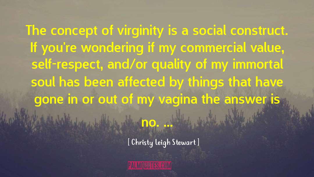 Christy Leigh Stewart Quotes: The concept of virginity is