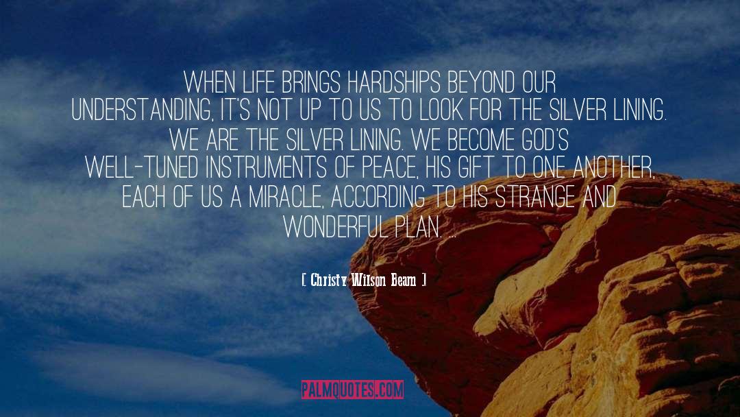 Christy Wilson Beam Quotes: When life brings hardships beyond