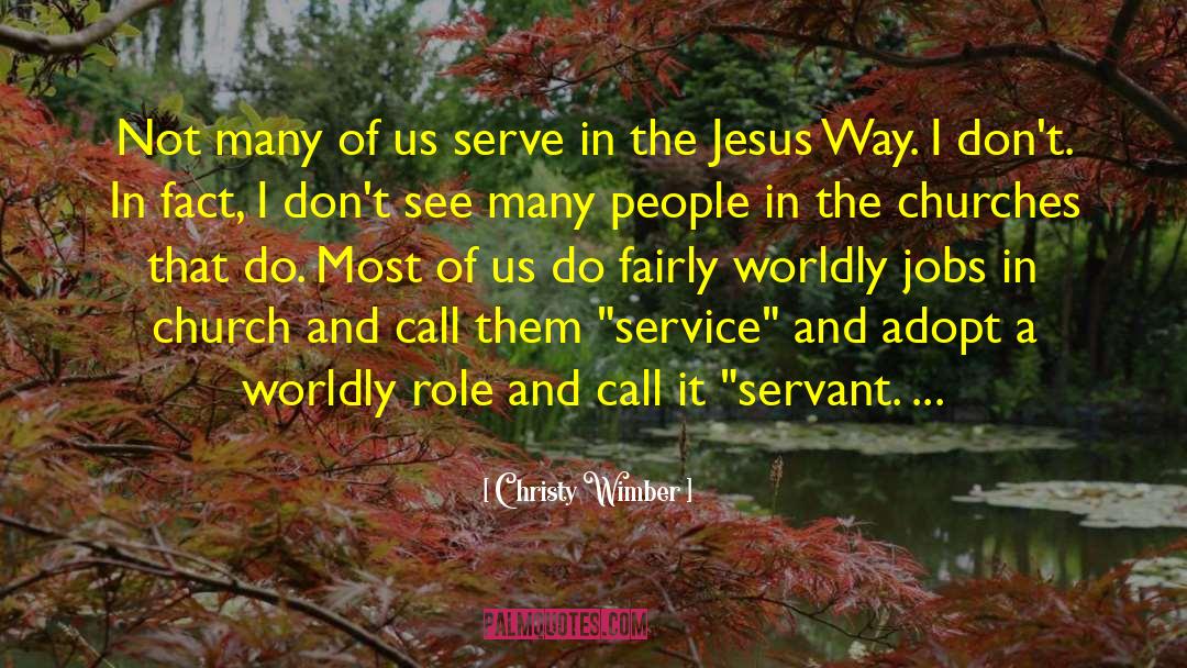 Christy Wimber Quotes: Not many of us serve