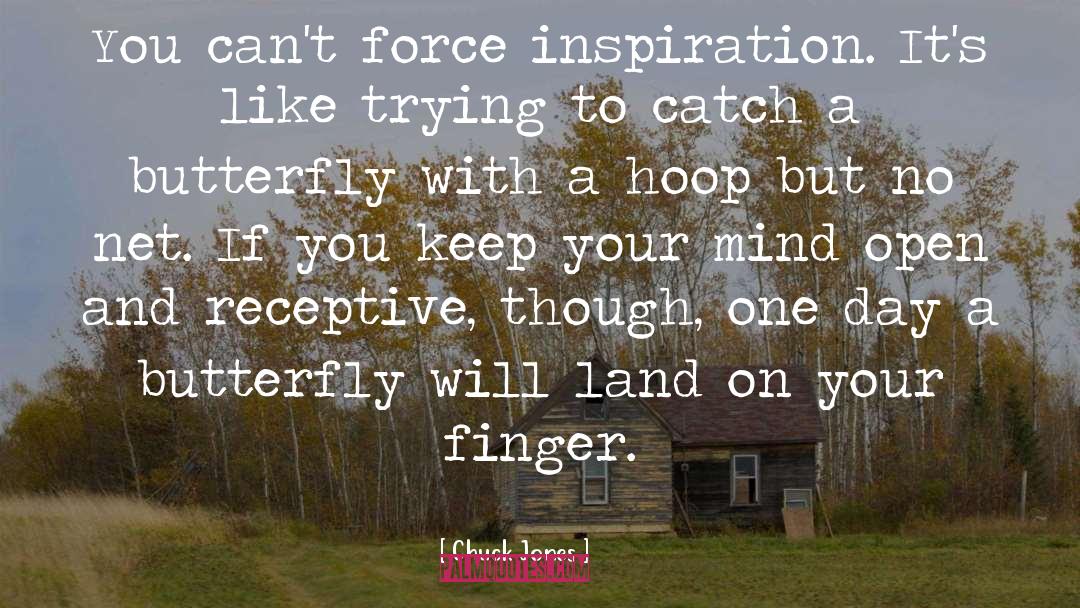 Chuck Jones Quotes: You can't force inspiration. It's