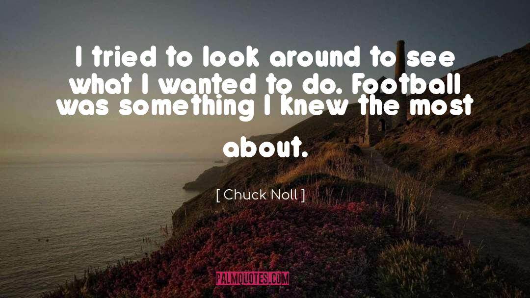 Chuck Noll Quotes: I tried to look around