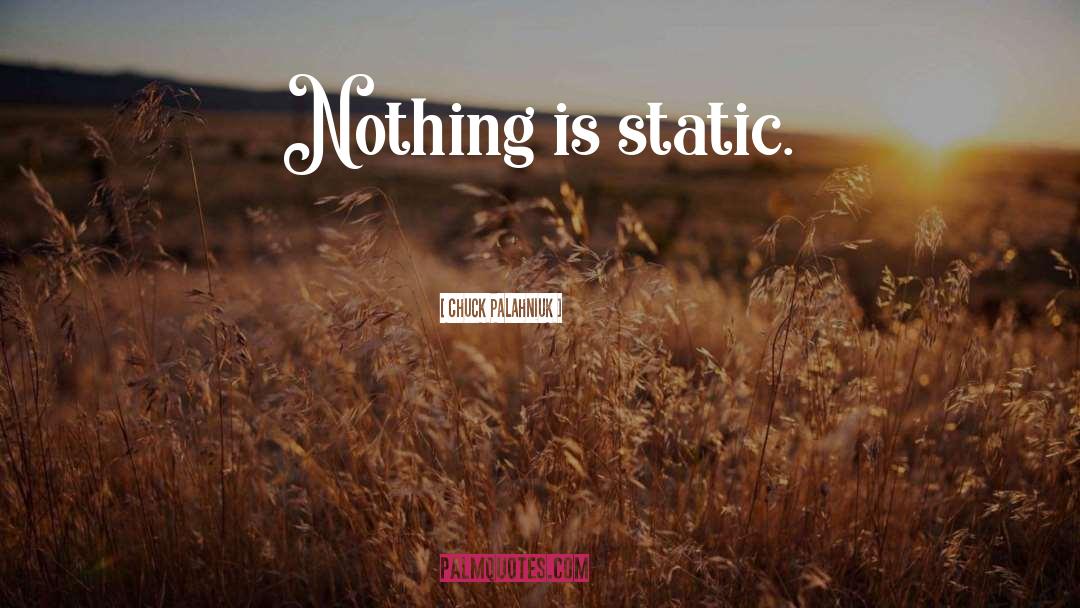 Chuck Palahniuk Quotes: Nothing is static.