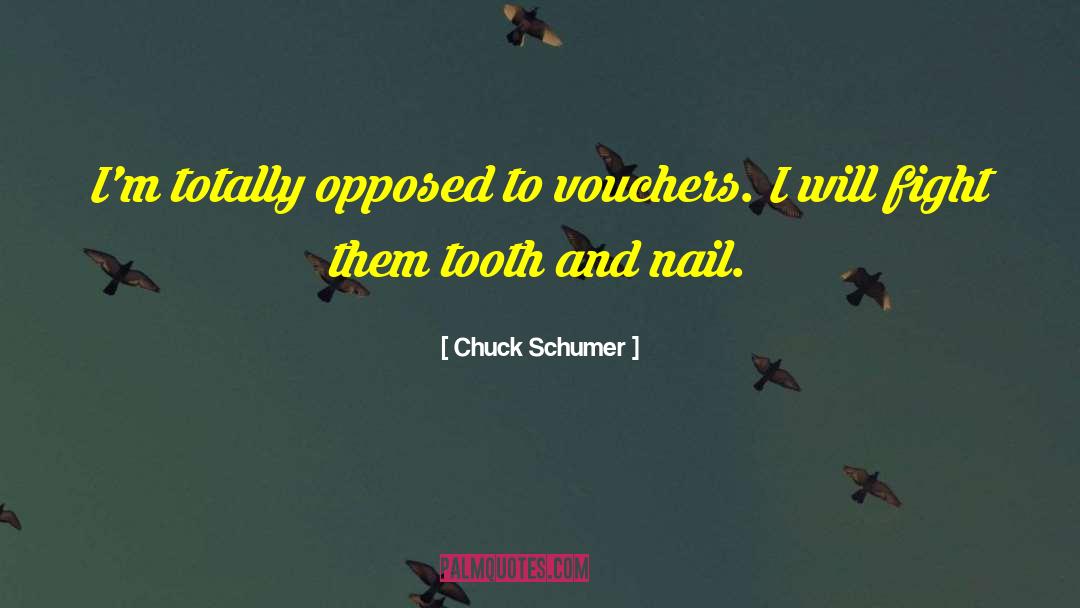 Chuck Schumer Quotes: I'm totally opposed to vouchers.