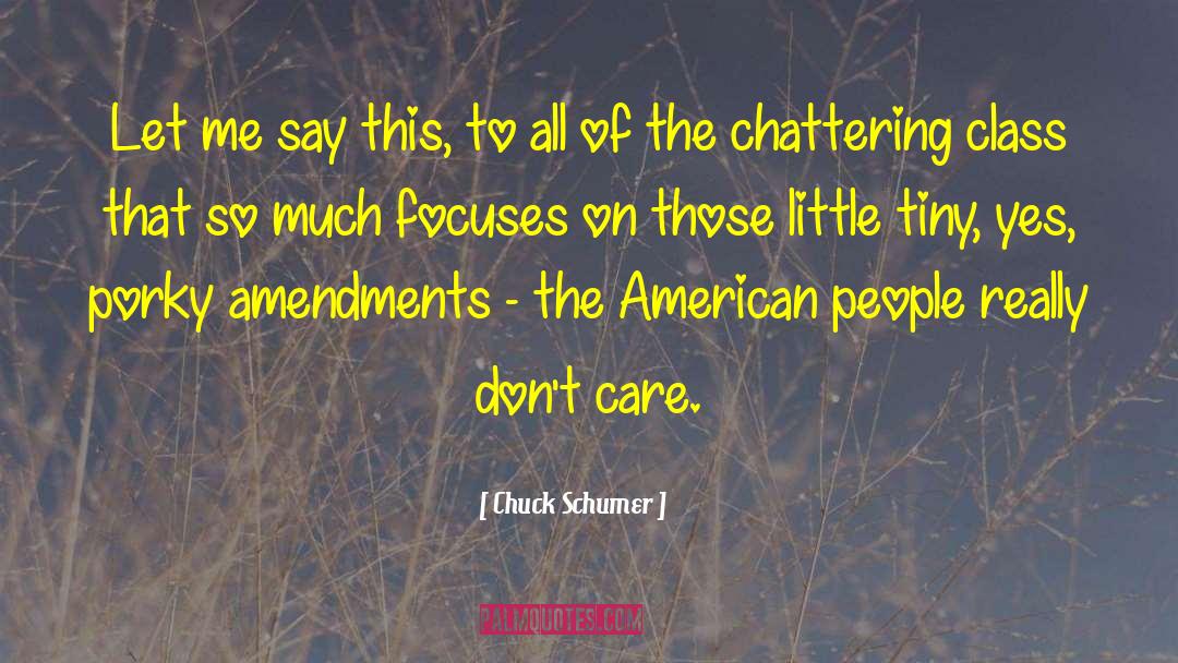 Chuck Schumer Quotes: Let me say this, to