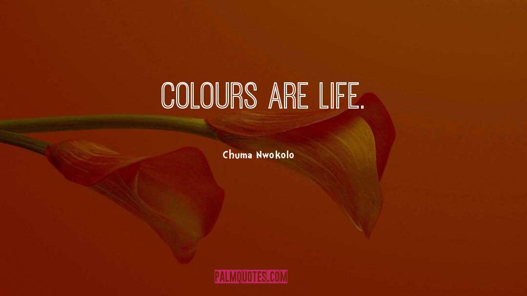 Chuma Nwokolo Quotes: Colours are life.