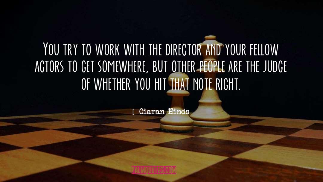 Ciaran Hinds Quotes: You try to work with