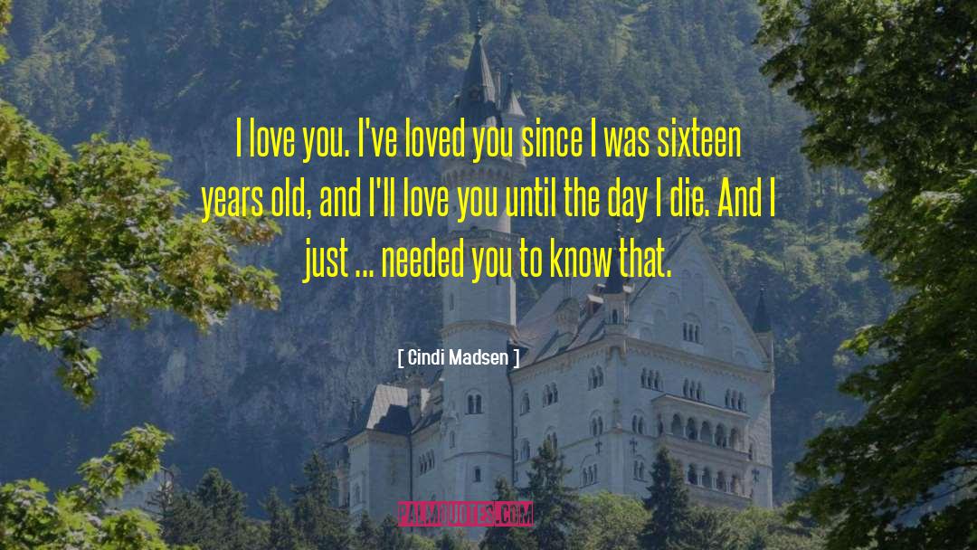 Cindi Madsen Quotes: I love you. I've loved