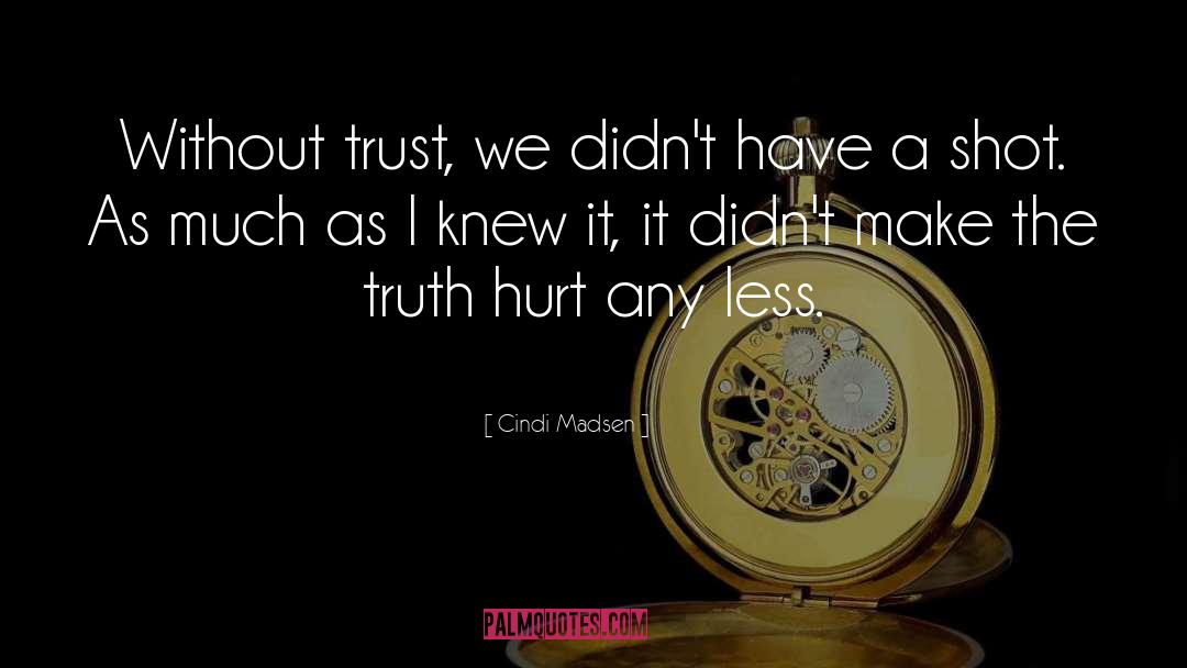 Cindi Madsen Quotes: Without trust, we didn't have