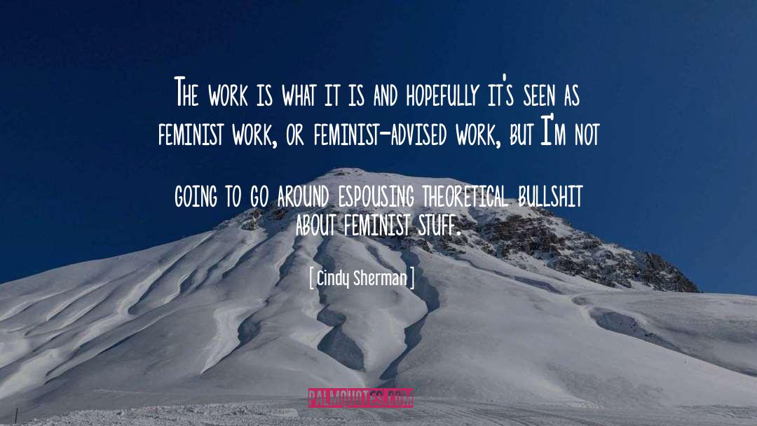 Cindy Sherman Quotes: The work is what it