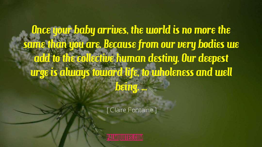 Claire Fontaine Quotes: Once your baby arrives, the