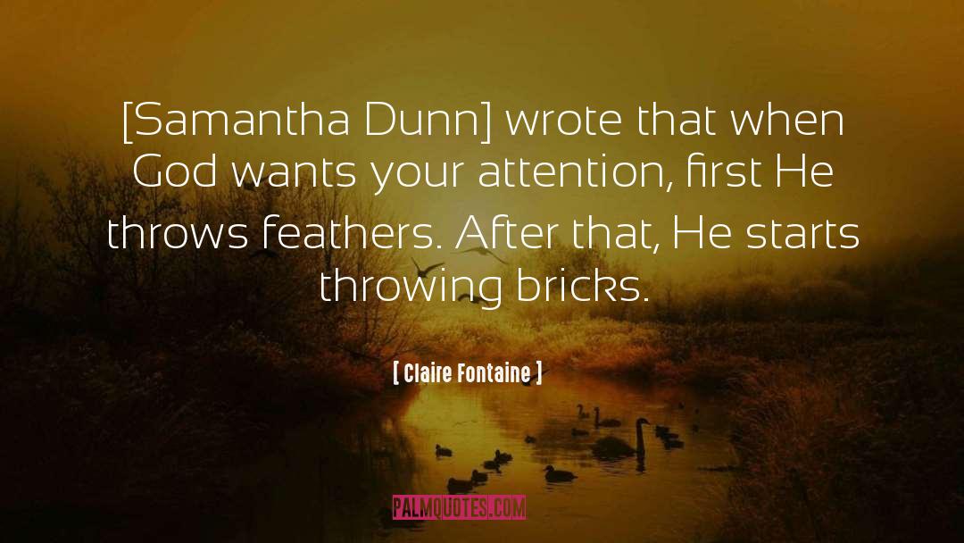 Claire Fontaine Quotes: [Samantha Dunn] wrote that when