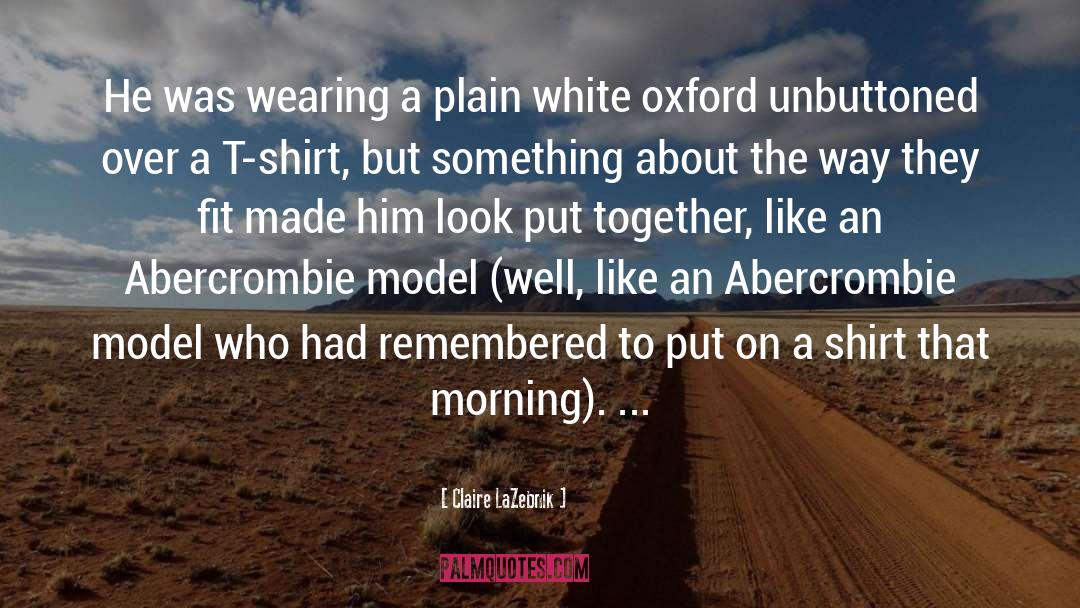 Claire LaZebnik Quotes: He was wearing a plain