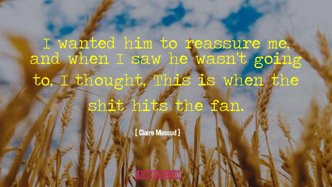 Claire Messud Quotes: I wanted him to reassure