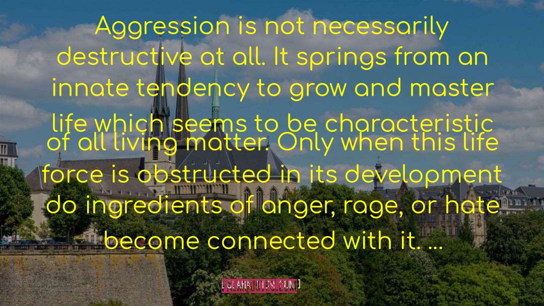 Clara Thompson Quotes: Aggression is not necessarily destructive