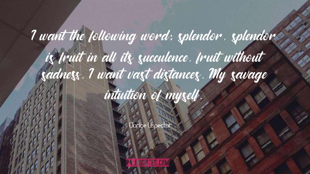 Clarice Lispector Quotes: I want the following word: