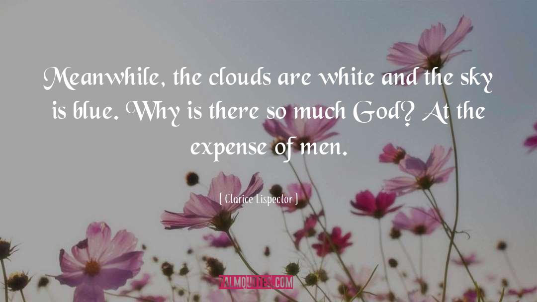 Clarice Lispector Quotes: Meanwhile, the clouds are white