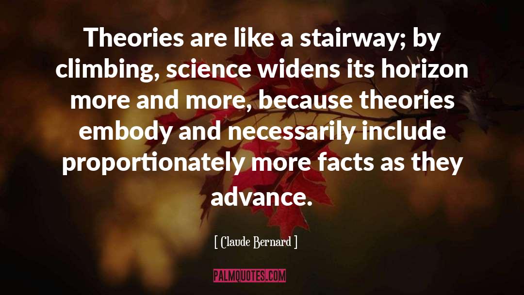 Claude Bernard Quotes: Theories are like a stairway;