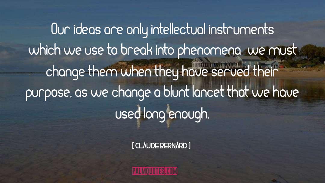 Claude Bernard Quotes: Our ideas are only intellectual