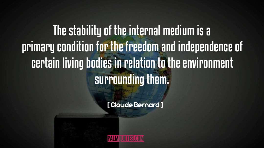 Claude Bernard Quotes: The stability of the internal