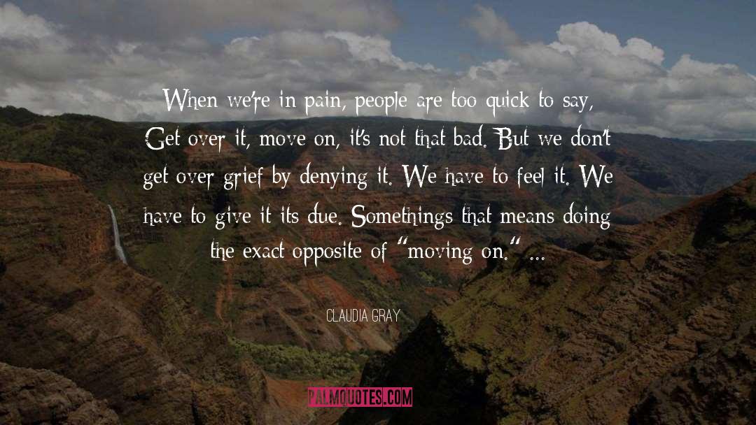 Claudia Gray Quotes: When we're in pain, people