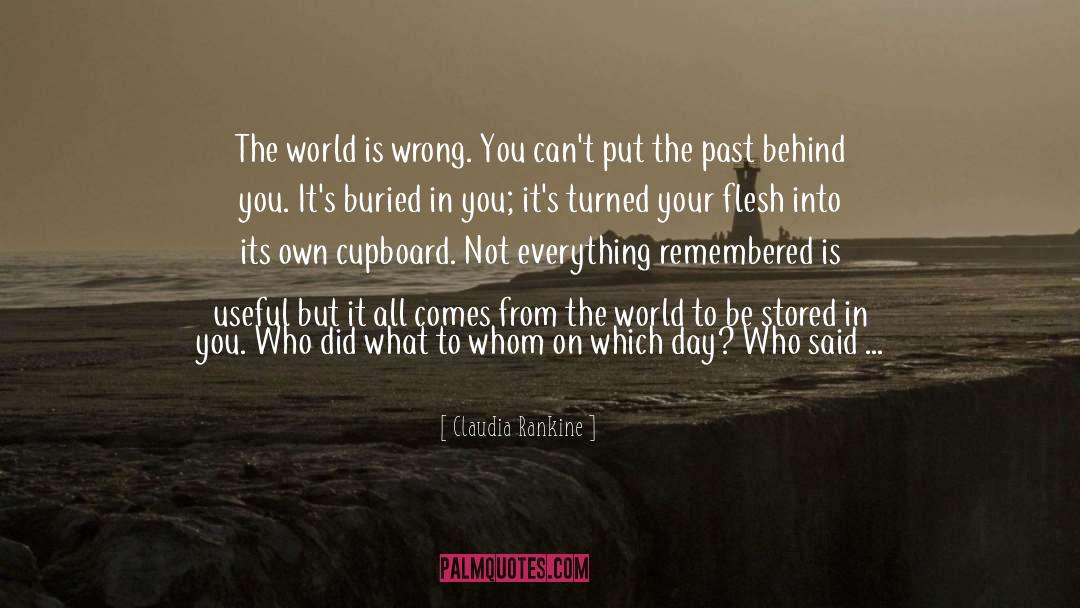 Claudia Rankine Quotes: The world is wrong. You