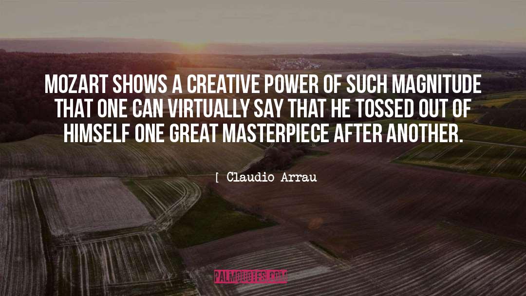 Claudio Arrau Quotes: Mozart shows a creative power