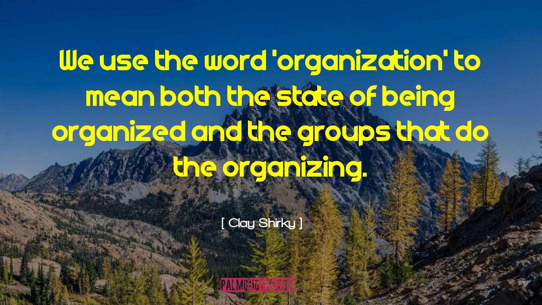 Clay Shirky Quotes: We use the word 'organization'