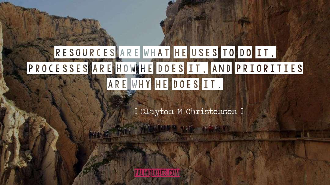 Clayton M Christensen Quotes: Resources are what he uses