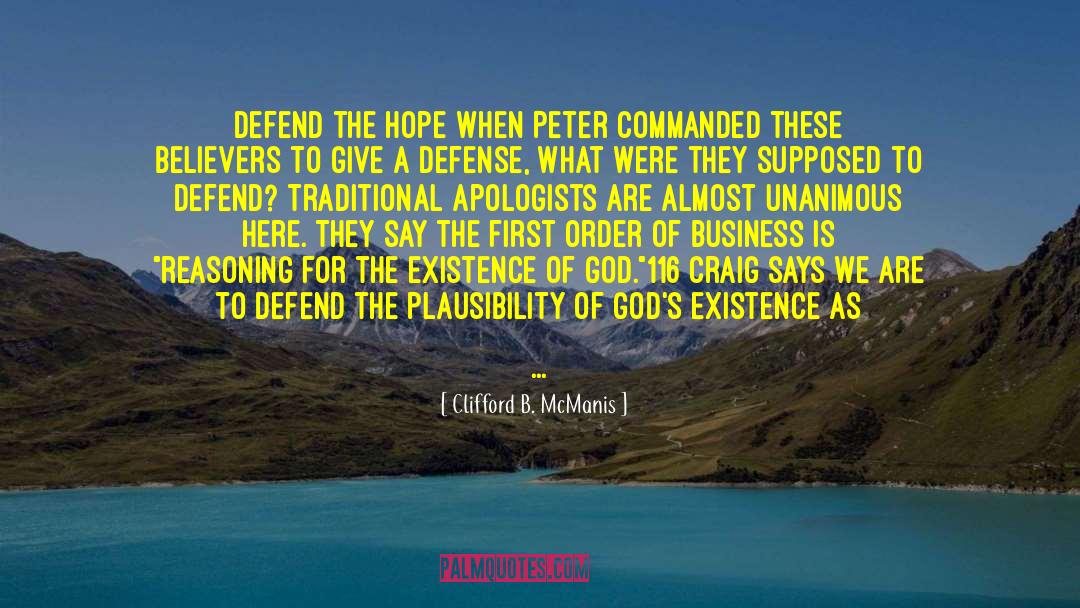 Clifford B. McManis Quotes: Defend the Hope When Peter