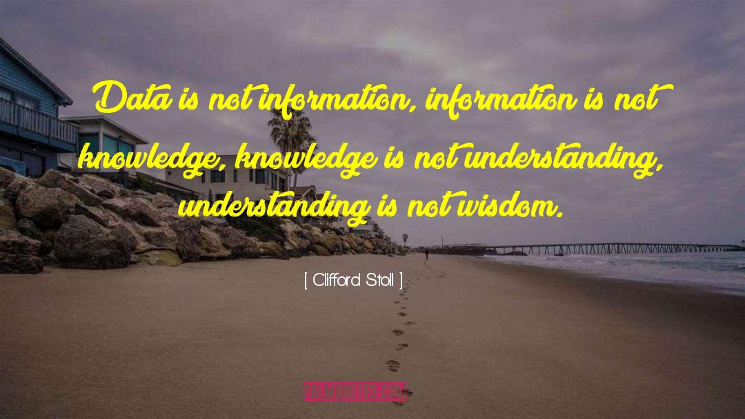 Clifford Stoll Quotes: Data is not information, information