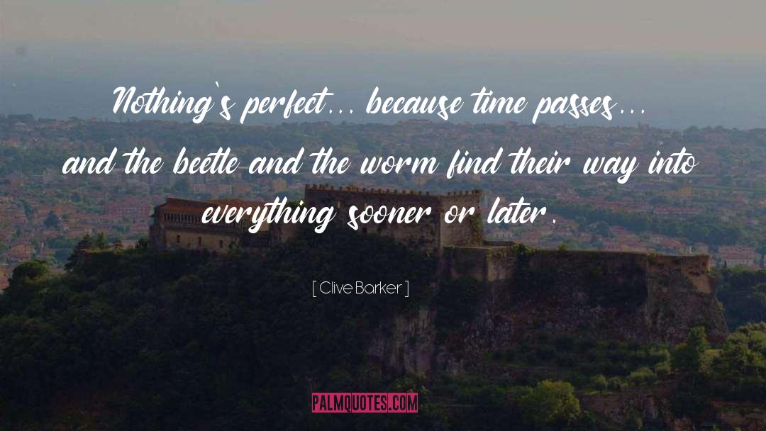 Clive Barker Quotes: Nothing's perfect... because time passes...